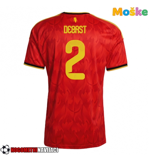 Moške Nogometnih dresov Belgija Zeno Debast #2 Domači SP 2026 Kratki rokavi Moške Nogometnih dresov Belgija Zeno Debast #2 Domači SP 2026 Kratki rokavi